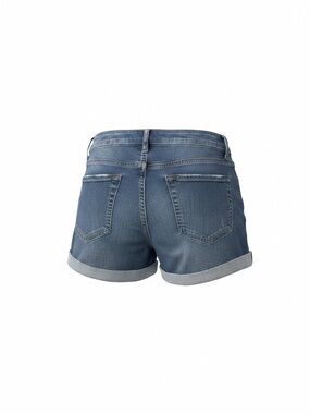 No Boundaries Women's Rolled Hem Denim Shorts - Blue
